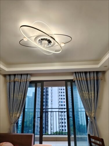 Starry Planet Buckle Dimmable Ceiling Light with Fan photo review