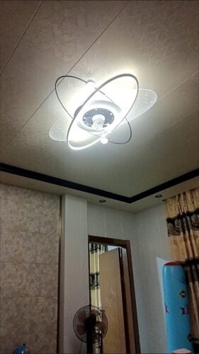Starry Planet Buckle Dimmable Ceiling Light with Fan photo review