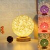 Colorful Rattan Ball LED Night Light Table Lamp Home Office Decor Lamp