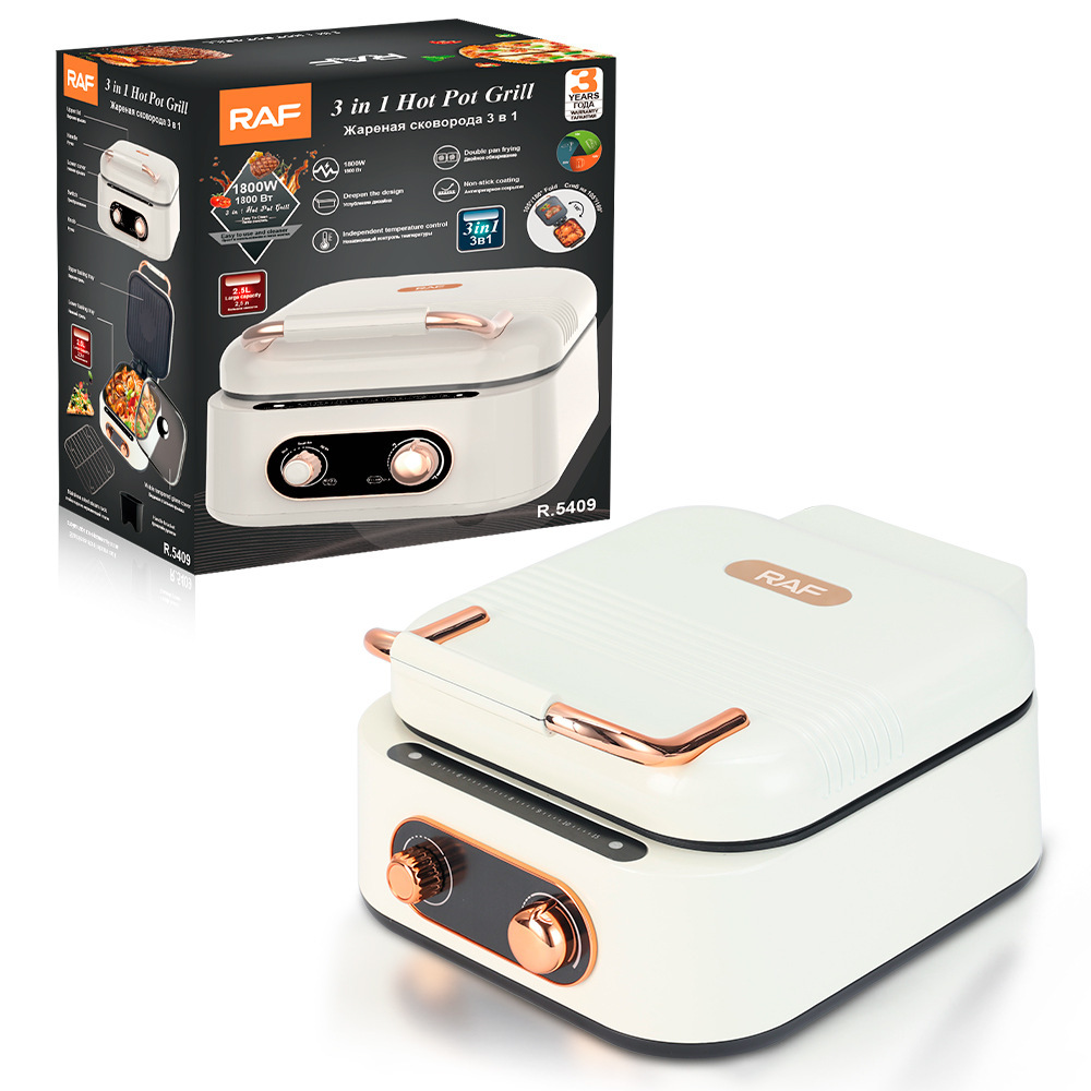 2 in 1 BBQ Grill Hotpot Multi-functional Electric Skillet Electric Roasting Hot Pot Cooker - Image 2