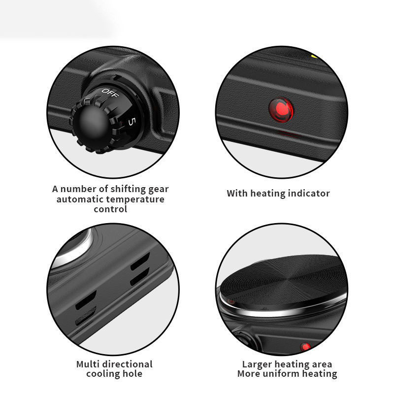 2 in 1 Electric Stove Multi-function 5 gears heat Cooker Dual Electric Hob - Image 4