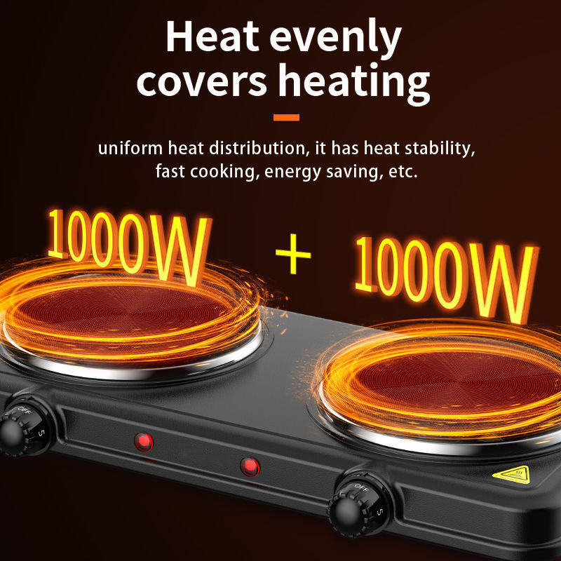 2 in 1 Electric Stove Multi-function 5 gears heat Cooker Dual Electric Hob - Image 2