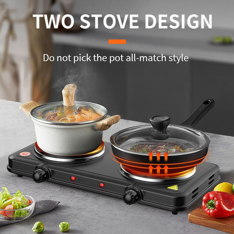 2 in 1 Electric Stove Multi-function 5 gears heat Cooker Dual Electric Hob - Image 3
