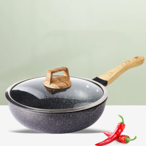 Non-stick Medical Stone Wok Gas Stove And Induction Cooker Universal
