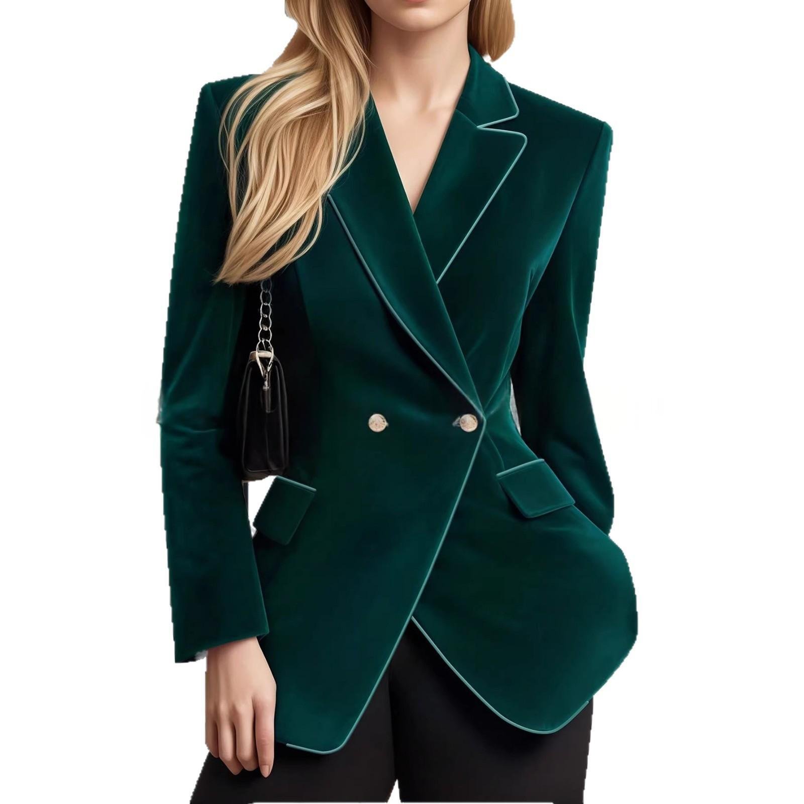 Classy Professional Autumn Winter Velvet Blazer - Image 2