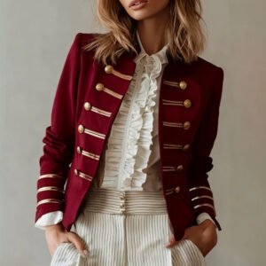 Elegant Smart Navy style gold-button jacket
