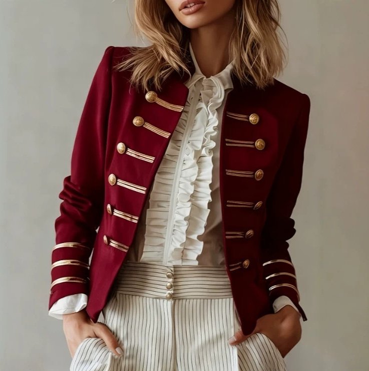 Elegant Smart Navy style gold-button jacket