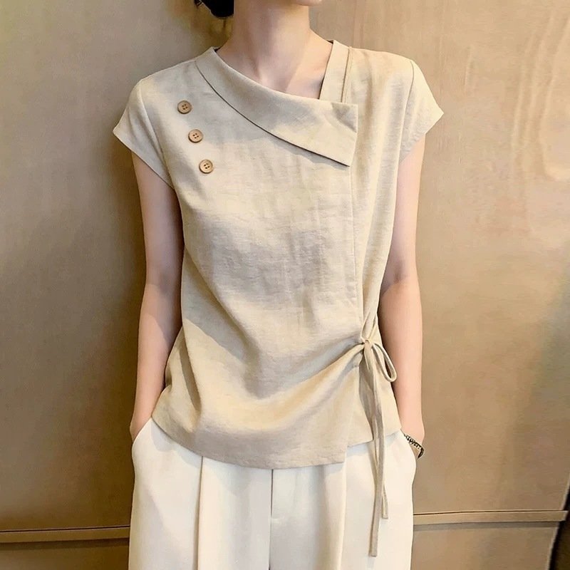 Casual Tie-Detail Top - Image 2
