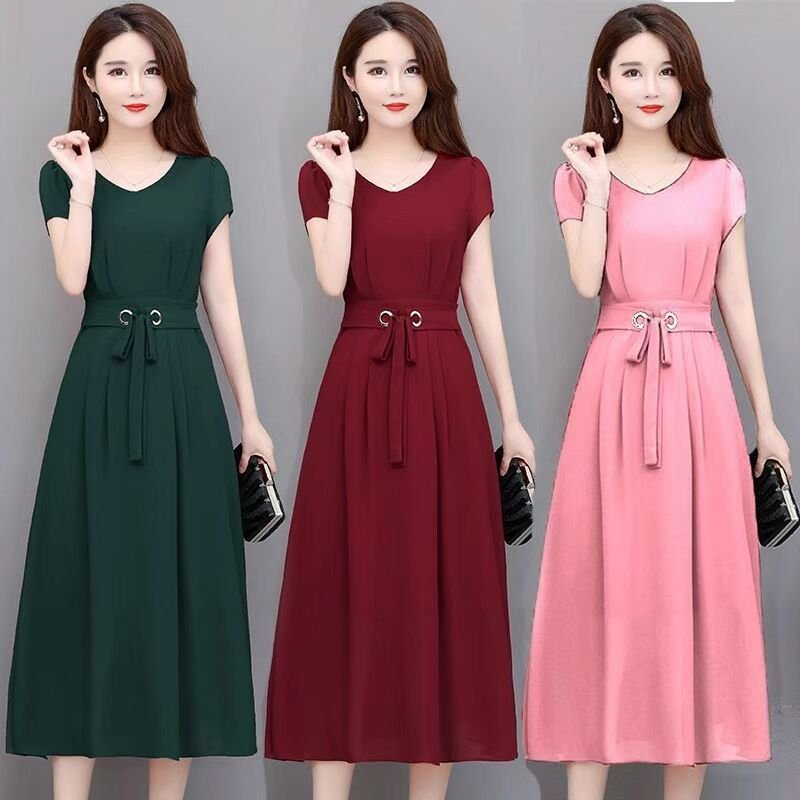 Women's Slim-fitting Short-sleeved Dress