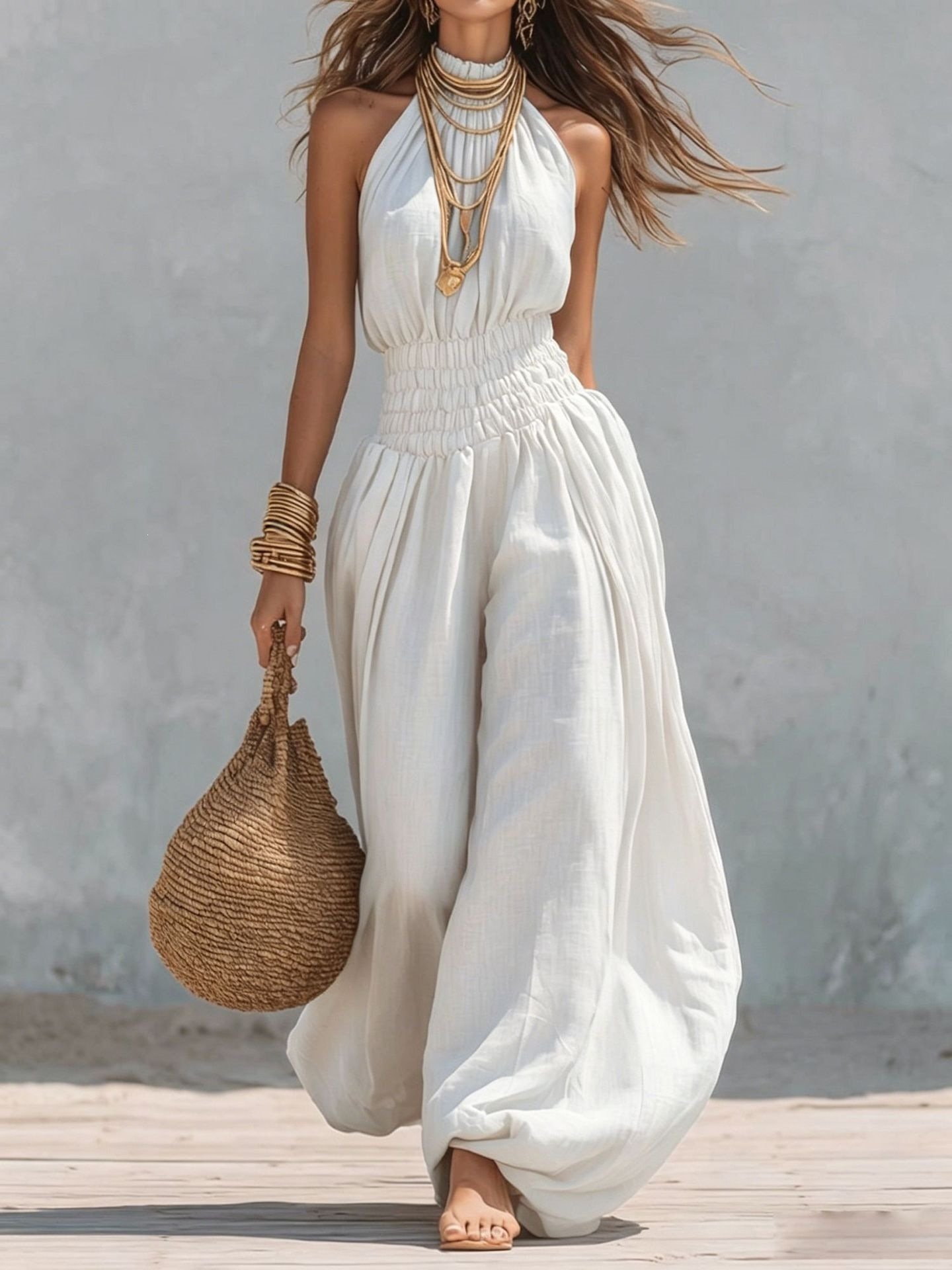 Stylish Sleeveless Halter Jumpsuit For Women - Image 10