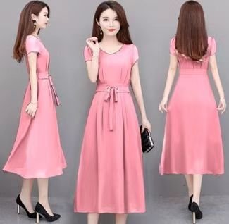 Women's Slim-fitting Short-sleeved Dress - Image 2
