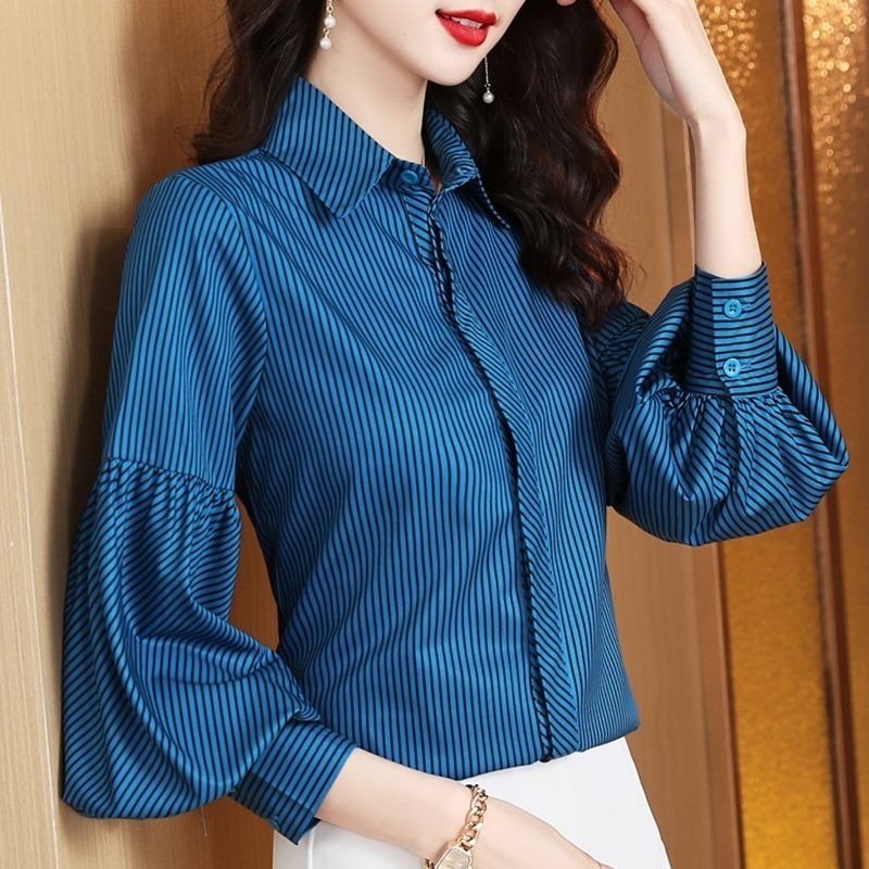 Western-style Chic Top Elegant Long-sleeve Blouse - Image 2