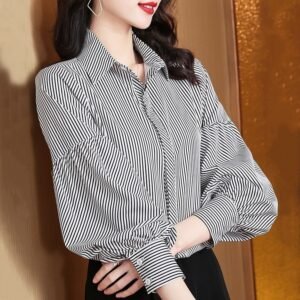 Western-style Chic Top Elegant Long-sleeve Blouse