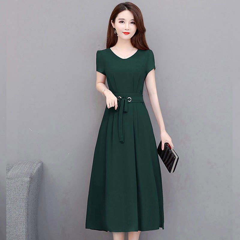 Women's Slim-fitting Short-sleeved Dress - Image 3