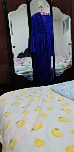 Elegant Blue V-neck Long Gown photo review