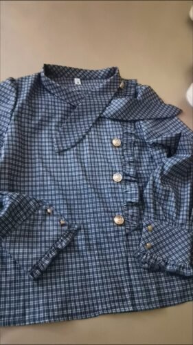 Stylish Korean Preppy Aesthetic Plaid Blouse photo review