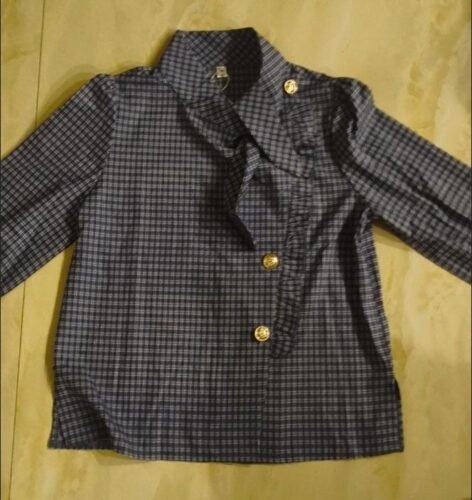 Stylish Korean Preppy Aesthetic Plaid Blouse photo review