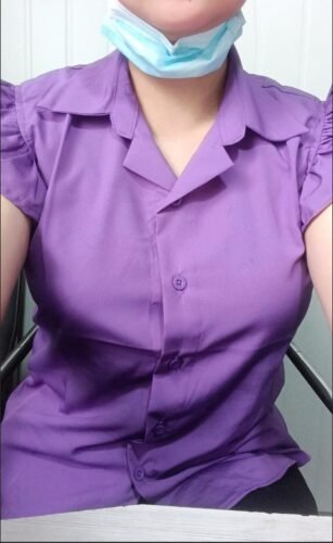 Korean Style Vibrant Ruffled Sleeves Collared Blouse photo review