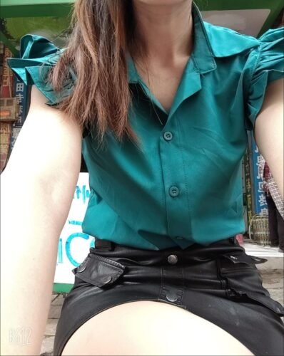 Korean Style Vibrant Ruffled Sleeves Collared Blouse photo review