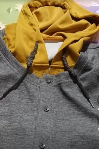 Stylish Color-block Button-up Hooded Cardigan photo review