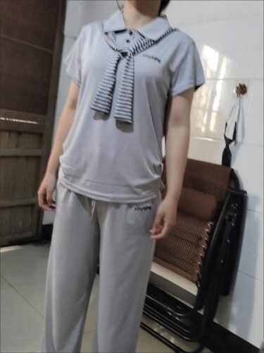 Stylish Korean-style Striped Bow-tie Casual Suit photo review