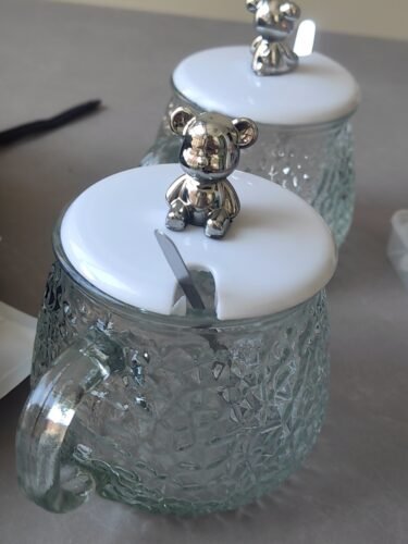 A pair of Cute Teddy Bear Glass Mug (2 pieces) photo review