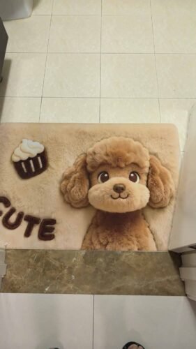 Cute Cartoon Schnoodle Dog Floor Mat / Bath mat / Doormat photo review