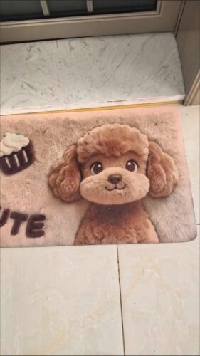 Cute Cartoon Schnoodle Dog Floor Mat / Bath mat / Doormat photo review