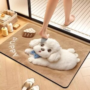 Cute Cartoon Maltese Dog Floor Mat / Bath mat / Doormat