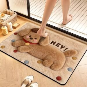 Cute Cartoon Poodle Dog Floor Mat / Bath mat / Doormat