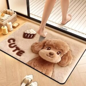 Cute Cartoon Schnoodle Dog Floor Mat / Bath mat / Doormat