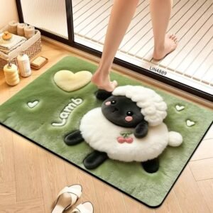 Cute Cartoon Suffolk Sheep Floor Mat / Bath mat / Doormat