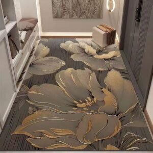 Glamorous Floral Design Runner Rug Carpet