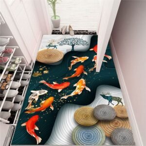 Dynamic Koi Fish & Serene Nature Rug / Carpet