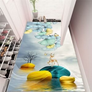 Fantasy Gingo Leaves & Deer Rug / Carpet