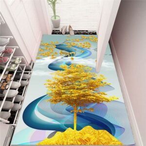Shimmering Golden Hill Tree Rug / Carpet