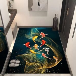 Vibrant Hues Koi Fish Rug / Carpet
